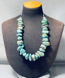 322 Gram Unbelievable Native American Navajo Chunky Turquoise Sterling Silver Necklace-Nativo Arts