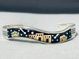 Fabulous dETAILED Cosmic Inlay Sterling Silver Bracelet-Nativo Arts