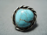 Beautiful Vintage Native American Navajo Red Mountain Turquoise Sterling Silver Ring-Nativo Arts