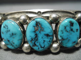 Unforgettable Vintage Native American Navajo Sleeping Beauty Turquoise Sterling Silver Bracelet Old-Nativo Arts