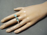 Advanced Workmanship Vintage Native American Navajo Careico Lake Turquoise Sterling Silver Ring-Nativo Arts