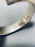 Orville Tsinnie Authentic Vintage Native American Navajo Thick Sterling Silver Bracelet-Nativo Arts