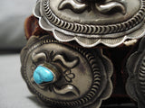 Important Vintage Native American Navajo Gene Charley Turquoise Sterling Silver Concho Belt Old-Nativo Arts