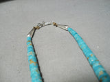 Statement Vintage Santo Domingo Native American Navajo Turquoise Tubule Sterling Silver Necklace-Nativo Arts