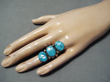 Benny Touchine Vintage Native American Navajo Turquoise Sterling Silver Ring-Nativo Arts