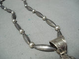 Colossal Turtle Vintage Native American Navajo Sterling Silver Inlaid Necklace-Nativo Arts
