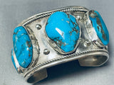 Sam Dean Vintage Native American Navajo Turquoise Sterling Silver Bracelet Signed-Nativo Arts