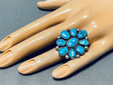 Outstanding Vintage Native American Navajo Turquoise Sterling Silver Ring-Nativo Arts