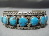 Incredible Vintage Native American Navajo Carico Lake Turquoise Sterling Silver Bracelet Old-Nativo Arts