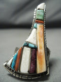 One Of The Best Vintage Native American Navajo Turquoise Inlay Sterling Silver Ring-Nativo Arts