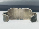 Native American One Of The Most Detailed Vintage Zuni Turquoise Inlay Sterling Silver Bracelet-Nativo Arts