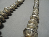 Heaviest 464 Grams Vintage Native American Navajo Sterling Silver Bead Necklace-Nativo Arts