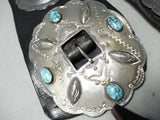 Early 1900's Museum Vintage Native American Navajo Turquoise Sterling Silver Concho Belt Old-Nativo Arts