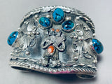 One Of The Best Vintage Native American Navajo Kachina Turquoise Sterling Silver Bracelet-Nativo Arts