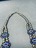 Most Unique Double Sided Vintage Native American Navajo Sterling Silver Squash Blossom Necklace-Nativo Arts