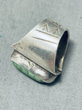 Hello! Vintage Signed Native American Hopi Damale Turquoise Sterling Silver Ring-Nativo Arts