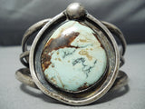Huge Vintage Native American Navajo Carico Lake Turquoise Sterling Silver Bracelet Old-Nativo Arts