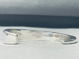 Best Vintage Native American Navajo Ricky Tolino Turquoise Inlay Sterling Silver Bracelet-Nativo Arts