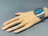Twist Coil Vintage Native American Navajo Turquoise Sterling Silver Bracelet Cuff-Nativo Arts