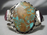 One Of Best Vintage Native American Navajo Royston Turquoise Sterling Silver Oyster Bracelet-Nativo Arts