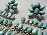 One Of Best Vintage Native American Navajo Turquoise Zuni Chandelier Sterling Silver Earrings-Nativo Arts