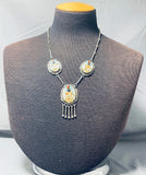 One Of The Most Detailed Vintage Native American Zuni Turquoise Kachina Sterling Silver Necklace-Nativo Arts