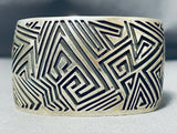 Advanced Work Freddy Douglas Signed Native American Navajo Sterling Silver Bracelet-Nativo Arts