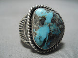Best Vintage Native American Navajo Tommy Jackson Persin Turquoise Sterling Silver Ring Old-Nativo Arts