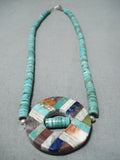 Native American Incredible Vintage Santo Domingo Royston Turquoise Sterling Silver Necklace-Nativo Arts
