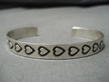 Dramatic Vintage Native American Navajo Hearts Of Love Sterling Silver Bracelet-Nativo Arts