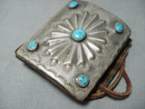 Astonishing Vintage Native American Navajo Blue Gem Turquoise Sterling Silver Bowguard Old-Nativo Arts