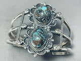 One Of The Best Vintage Native American Navajo Domed Bisbee Turquoise Sterling Silver Bracelet-Nativo Arts