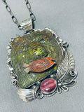 The Best Important Vintage Hand Carved Turquoise Sterling Silver Fetish Necklace-Nativo Arts