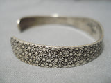 Detailed Vintage Navajo Sterling Silver Native American Bracelet Old-Nativo Arts