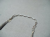 One Of The Best Vintage Native American Navajo Blue Diamond Turquoise Sterling Silver Necklace-Nativo Arts