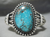 Famous Female Artist Native American Navajo Jeanette Dale Red Mountain Turquoise Silver Bracelet-Nativo Arts