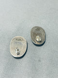 Mike Smith Vintage Native American Navajo Sterling Silver Earrings-Nativo Arts