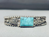 Hand Coiled Vintage Native American Navajo Turquoise Sterling Silver Bracelet-Nativo Arts