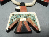 Native American Early 1900's Vintage Santo Domingo Turquoise Sterling Silver Necklace Old-Nativo Arts