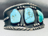 Authentic Vintage Native American Navajo Turquoise Sterling Silver Bracelet-Nativo Arts