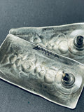 Super Detailed Vintage Native American Navajo Sterling Silver Rug Earrings-Nativo Arts