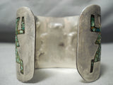 Gigantic Men's Vintage Native American Navajo Damale Turquoise Sterling Silver Bracelet Old-Nativo Arts