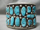 Huge Wide Vintage Native American Navajo Marcus Begay Turquoise Sterling Silver Bracelet-Nativo Arts