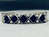 Stunning Vintage Native American Navajo Black Onyx Sterling Silver Bracelet-Nativo Arts