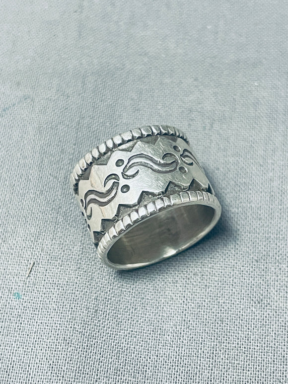 Spectacular Vintage Native American Navajo Sterling Silver Ring Signed Calvin Martinez-Nativo Arts