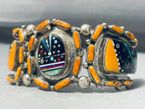 One Of The Best Vintage Space Inlay Turquoise Sterling Silver Bracelet-Nativo Arts