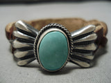Very Rare Vintage Native American Navajo Sterling Silver Concho Leather Bracelet-Nativo Arts