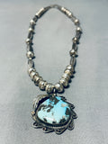 Authentic Native American Navajo Old Deposit Turquoise Sterling Silver Necklace-Nativo Arts