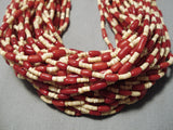 Monumental Navajo Coral Native American Hieshi Necklace- 629 Grams!-Nativo Arts