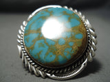 Fantastic Vintage Native American Navajo Spiderweb Turquoise Sterling Silver Ring Old-Nativo Arts